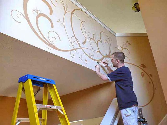 Декоративная покраска стен и потолков Донецк